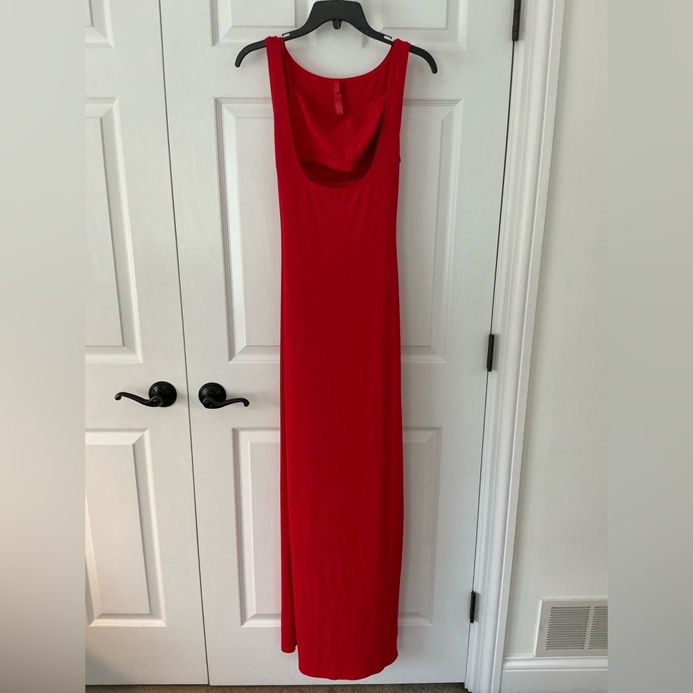 SKIMS Soft Lounge Lace Long Dress With Bralette | Cherry | Size L - Picture 6 of 10